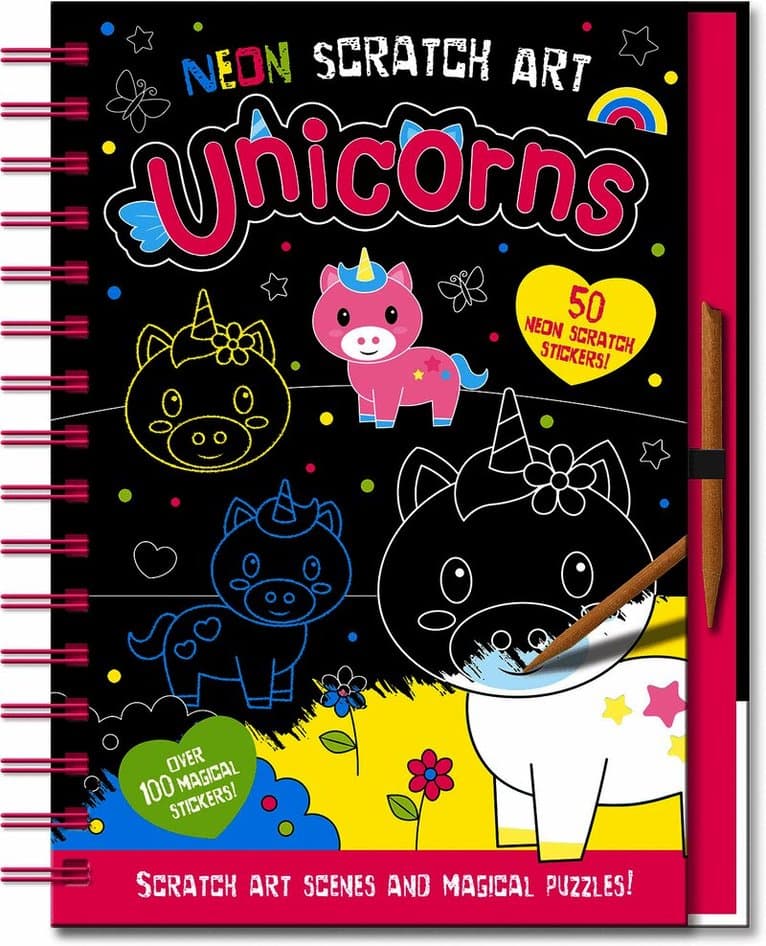 Neon Scratch Art Unicorns