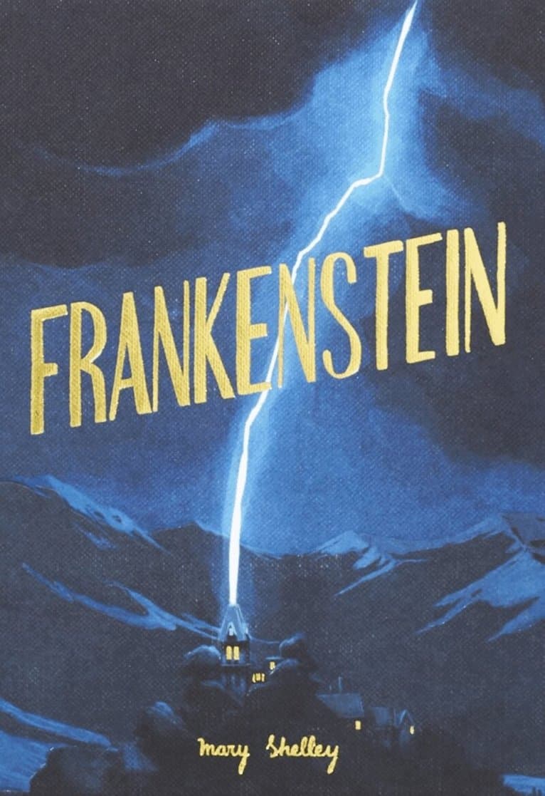 Omslag till boken Frankenstein av Mary Shelley