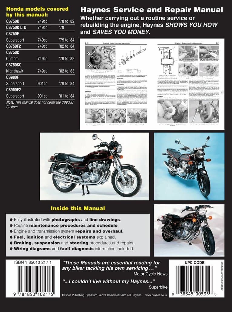Honda CB750 & CB900 Dohc Fours (78 - 84)