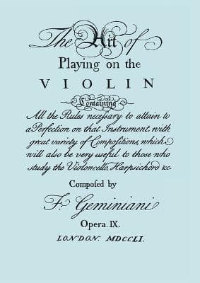 Art of Playing the Violin. [Facsimile of 1751 Edition].