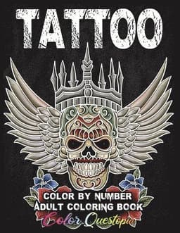 Tattoo Adult Color by Number Coloring Book