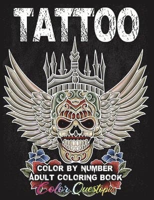 Tattoo Adult Color by Number Coloring Book