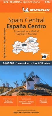 Spain Central, Extremadura, Castilla-La Mancha, Madrid - Michelin Regional Map 576
