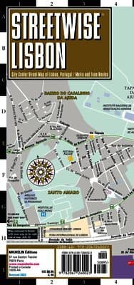 Streetwise Lisbon Map - Laminated City Center Street Map of Lisbon, Portugal