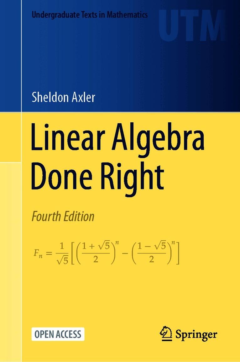 Linear Algebra Done Right