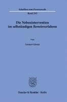 Die Nebenintervention Im Selbstandigen Beweisverfahren