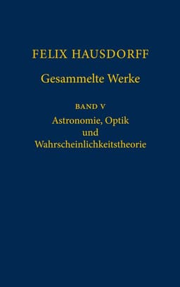 Felix Hausdorff - Gesammelte Werke Band 5
