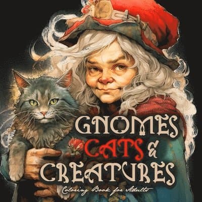 Gnomes, Cats and Creatures Coloring Book for Adults