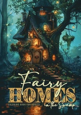Omslag till boken Fairy Homes in the Swamp Coloring Book for Adults av Monsoon Publishing