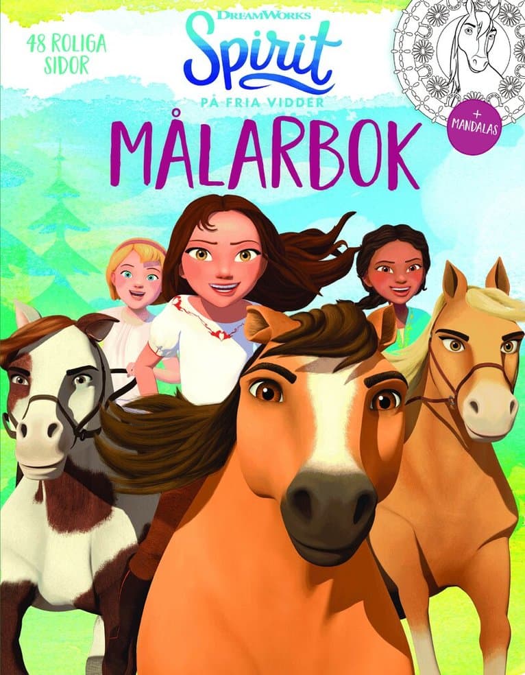 Omslag till boken Spirit. På fria vidder : målarbok