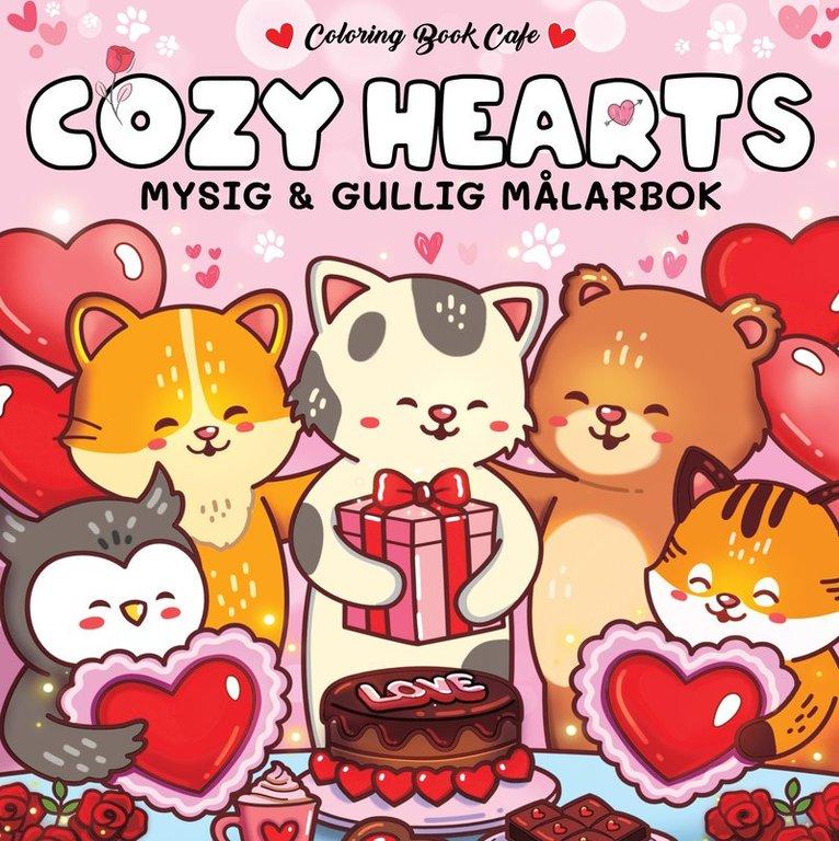 Cozy Hearts. Mysig och gullig Cozy Coloring målarbok från Coloring Book Cafe