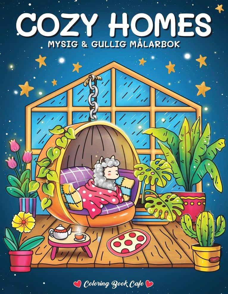 Cozy Homes. Mysig och gullig Cozy Coloring målarbok från Coloring Book Cafe