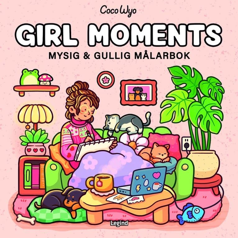 Girl Moments : Mysig och gullig Cozy Coloring målarbok från Coco Wyo