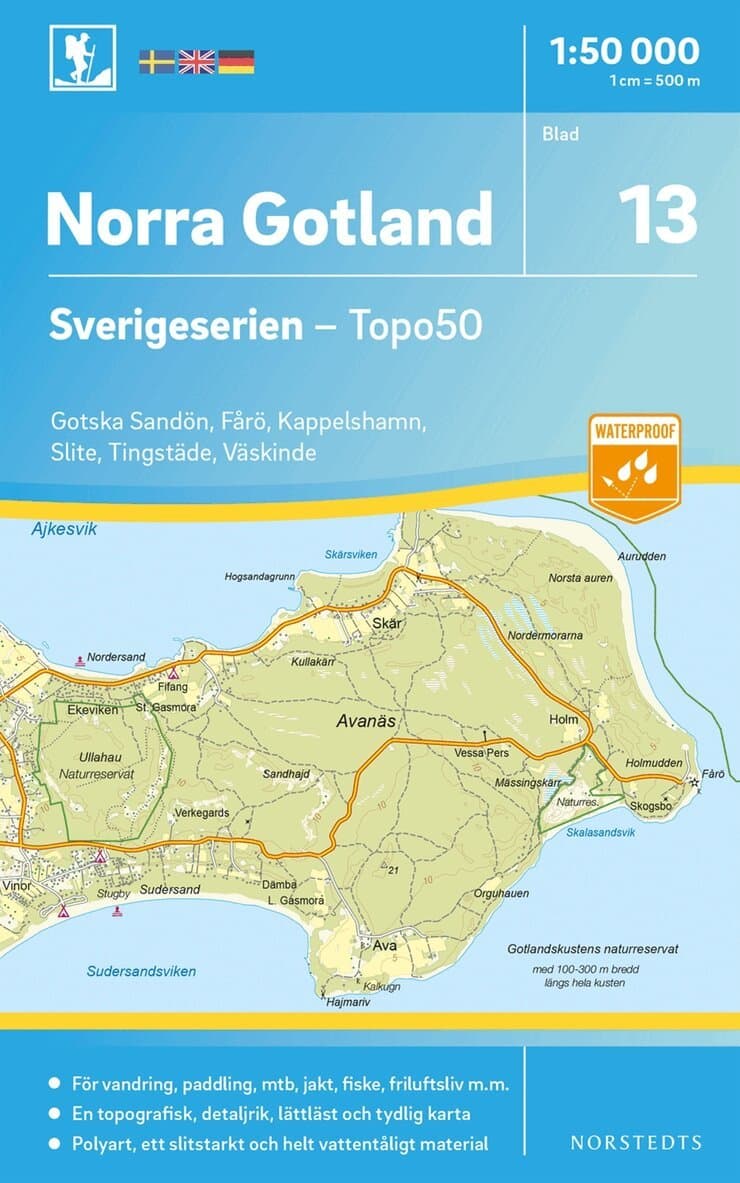 13 Norra Gotland Sverigeserien Topo50 : Skala 1:50 000
