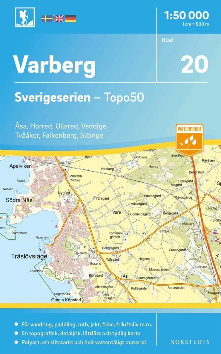 20 Varberg Sverigeserien Topo50 : Skala 1:50 000