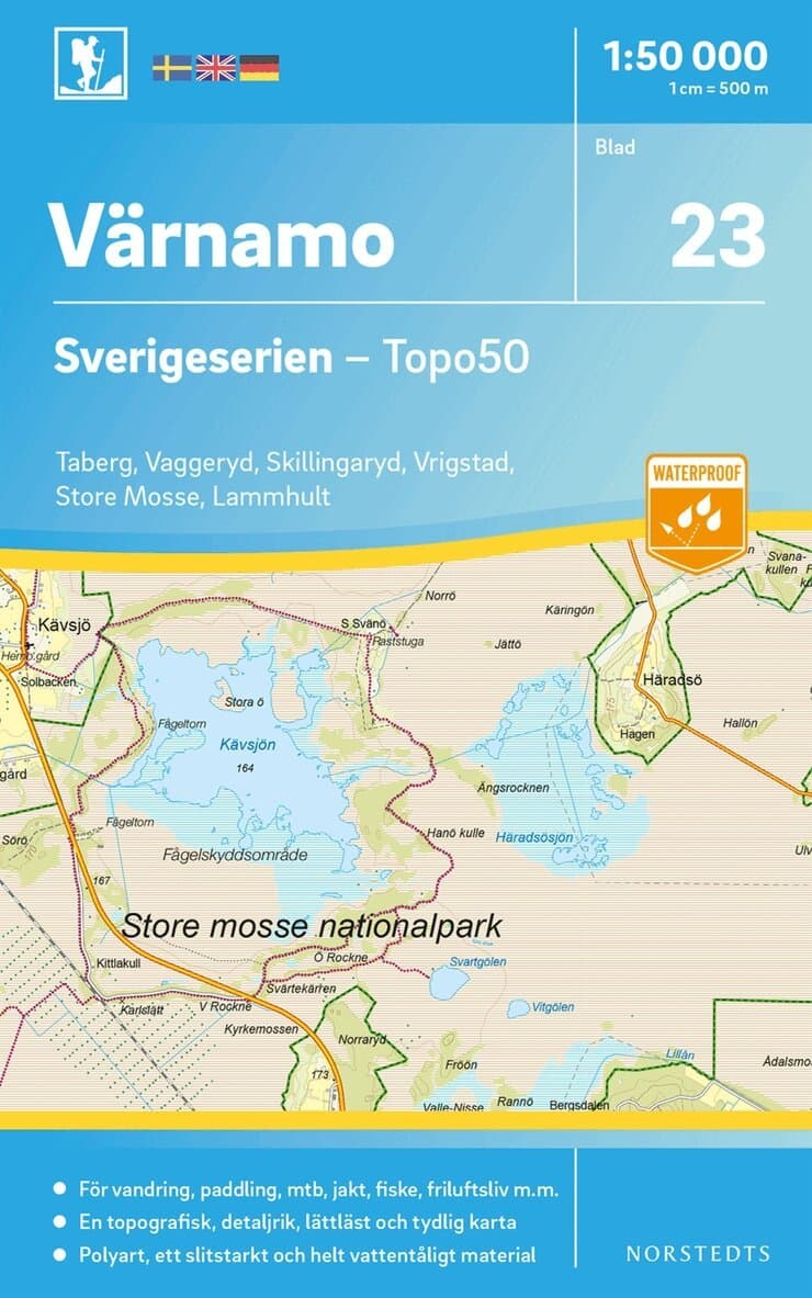 23 Värnamo Sverigeserien Topo50 : Skala 1:50 000