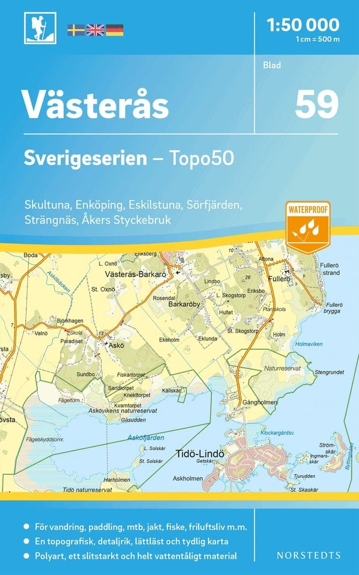 59 Västerås Sverigeserien Topo50 : Skala 1:50 000