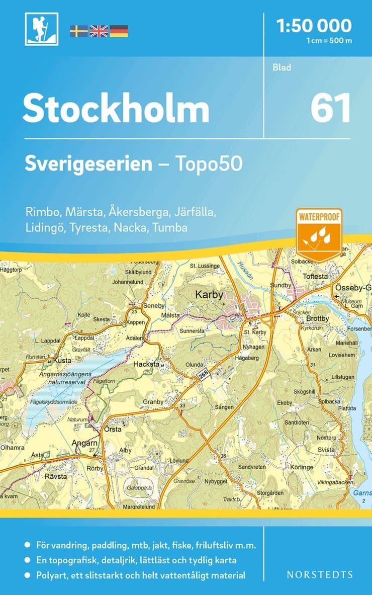 61 Stockholm Sverigeserien Topo50 : Skala 1:50 000