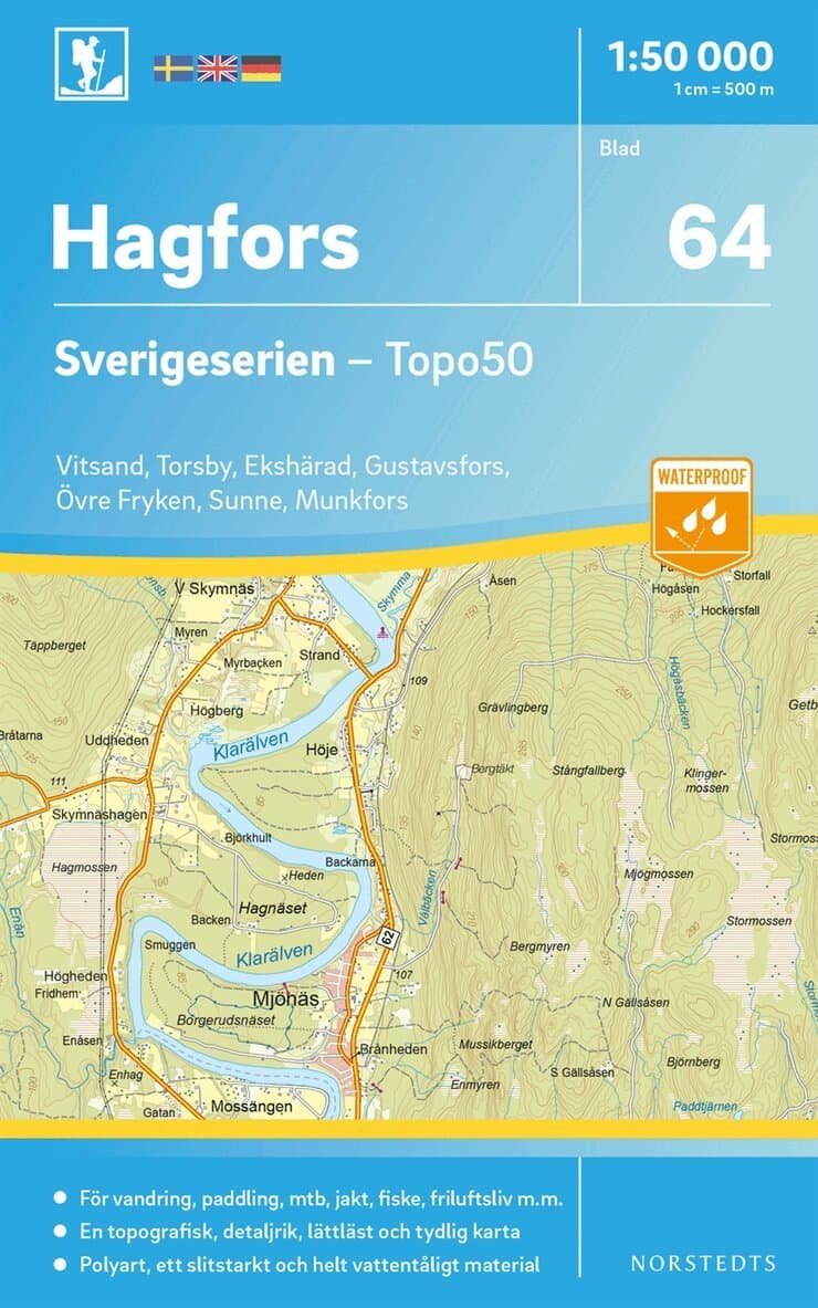 64 Hagfors Sverigeserien Topo50 : Skala 1:50 000