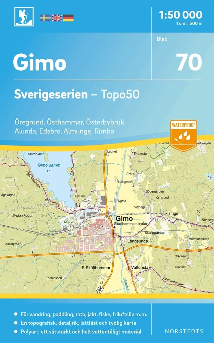 70 Gimo Sverigeserien Topo50 : Skala 1:50 000