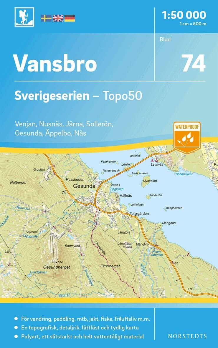 74 Vansbro Sverigeserien Topo50 : Skala 1:50 000