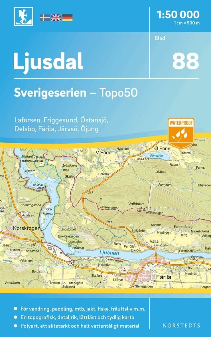 88 Ljusdal Sverigeserien Topo50 : Skala 1:50 000