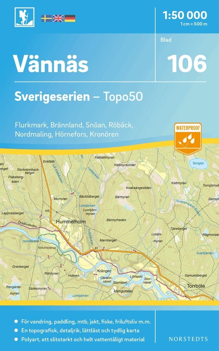 106 Vännäs Sverigeserien Topo50 : Skala 1:50 000