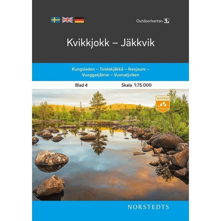 Outdoorkartan Kvikkjokk Jäkkvik : Blad 4 Skala 1:75 000