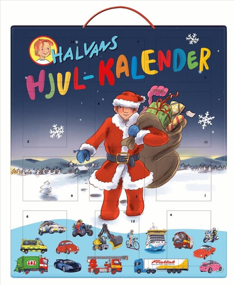 Halvans hjul-kalender : kalender med 24 presentluckor