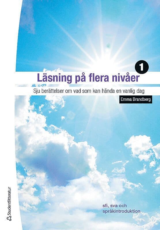 Omslag till boken Läsning på flera nivåer 1. Sju berättelser om vad som kan hända en vanlig dag av Emma Brandberg