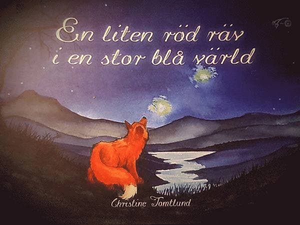 En liten röd räv i en stor blå värld