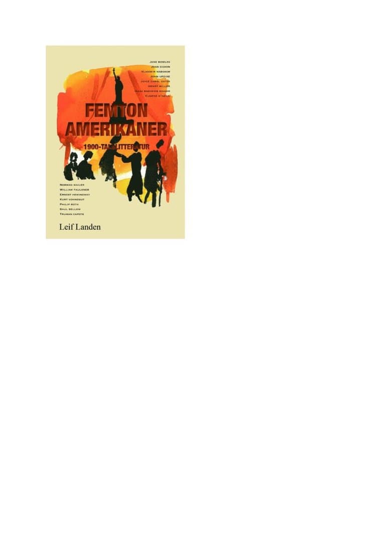 Femton Amerikaner 1900 - talslitteratur