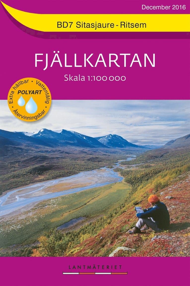 BD7 Sitasjaure-Ritsem Fjällkartan : Skala 1:100000