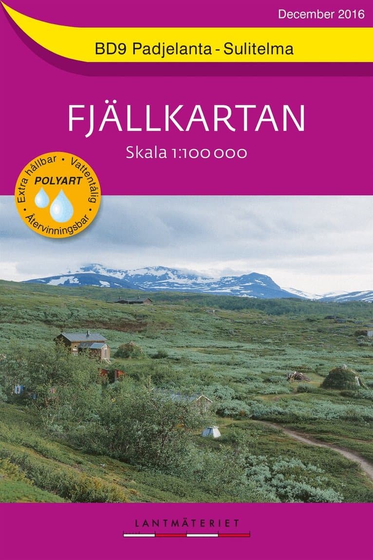 BD9 Padjelanta-Sulitelma Fjällkartan : Skala 1:100000