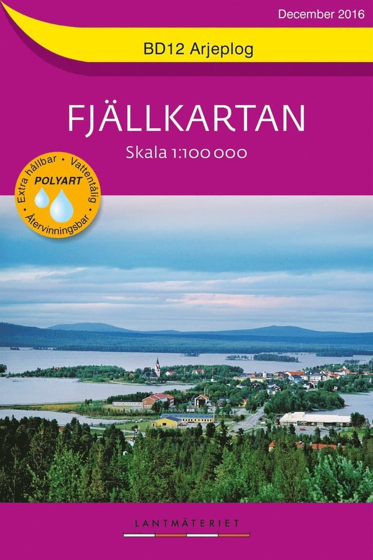 BD12 Arjeplog Fjällkartan : Skala 1:100000