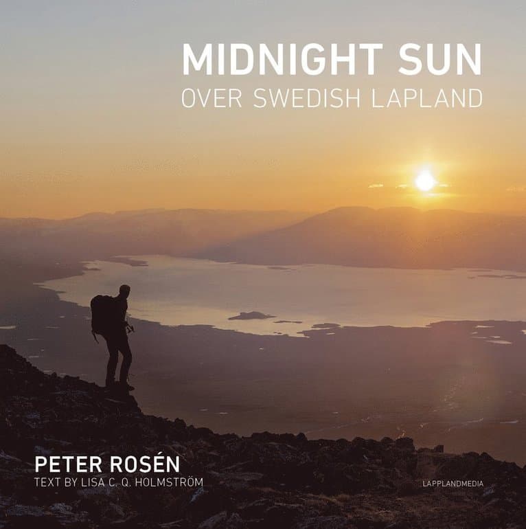 Midnight sun over Swedish Lapland