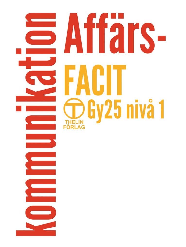 Affärskommunikation Gy25 - Facit