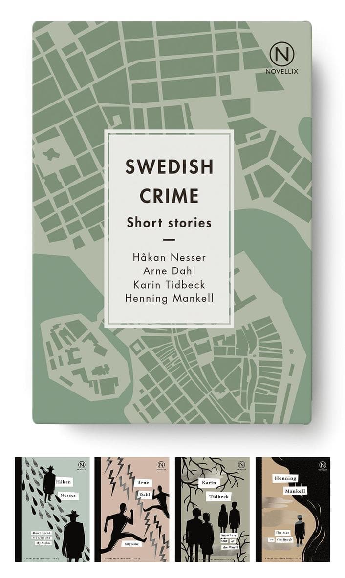 Box with four Swedish Crime Stories