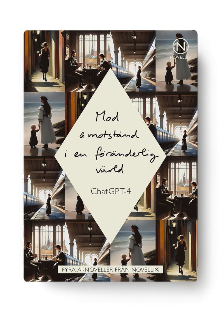 Omslag till boken Mod och motstånd i en föränderlig värld - fyra noveller skrivna av AI av ChatGPT-4