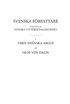 Then Swänska Argus. Första delen