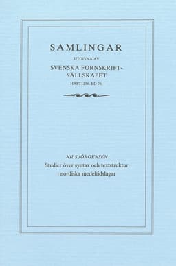 Studier över syntax och textstruktur i nordiska medeltidslagar