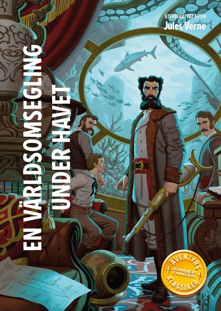 Omslag till boken En världsomsegling under havet av Jules Verne