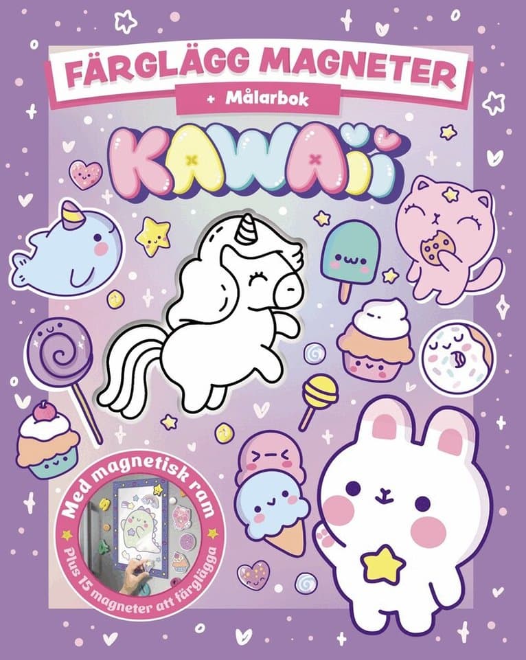 Färglägg magneter Kawaii : målarbok
