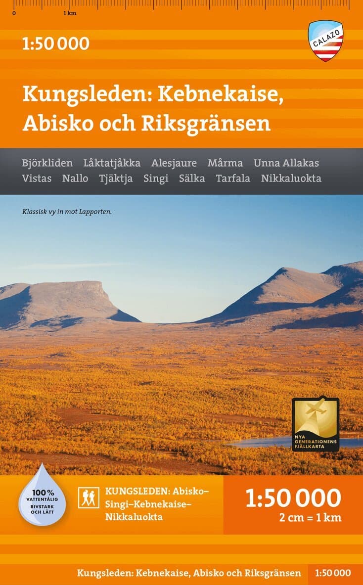 Kungsleden: Kebnekaise, Abisko och Riksgränsen 1:50.000