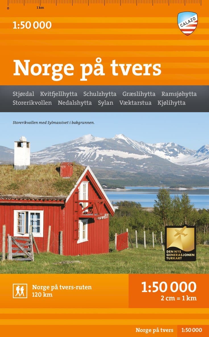 Norge pa tversturen (Stjørdal - Sylan) 1:50.000