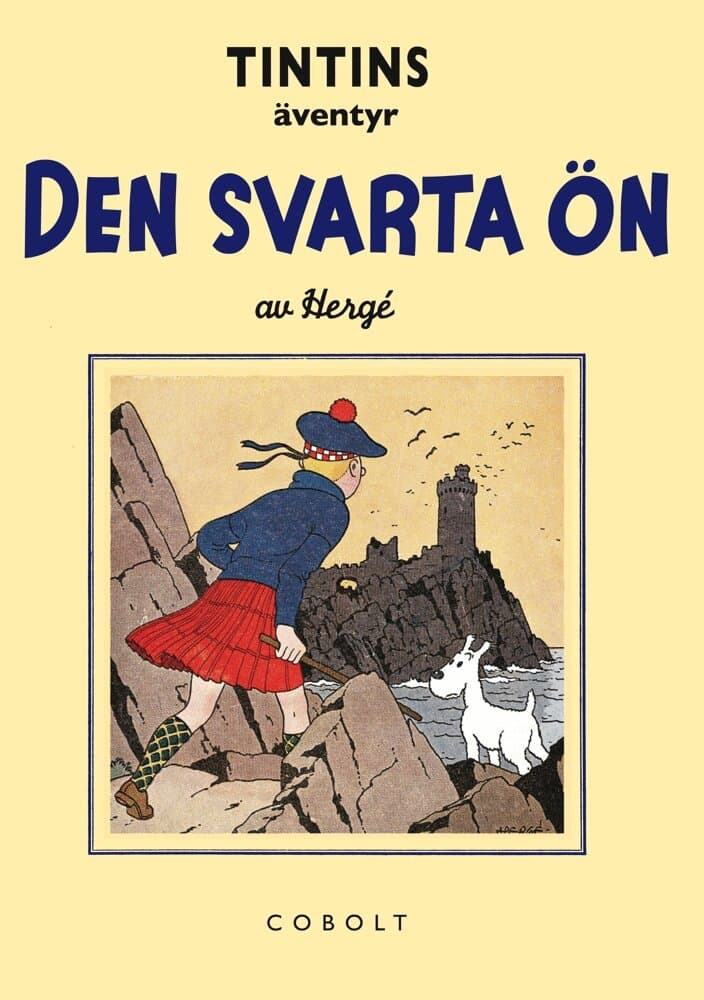 Omslag till boken Den svarta ön av Hergé
