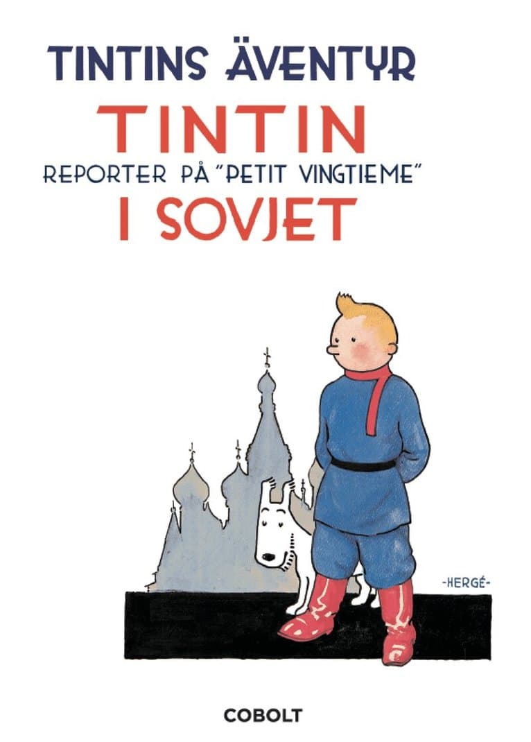 Omslag till boken Tintin i Sovjet av Hergé