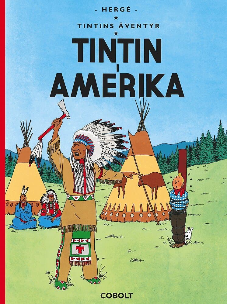 Omslag till boken Tintin i Amerika av Hergé