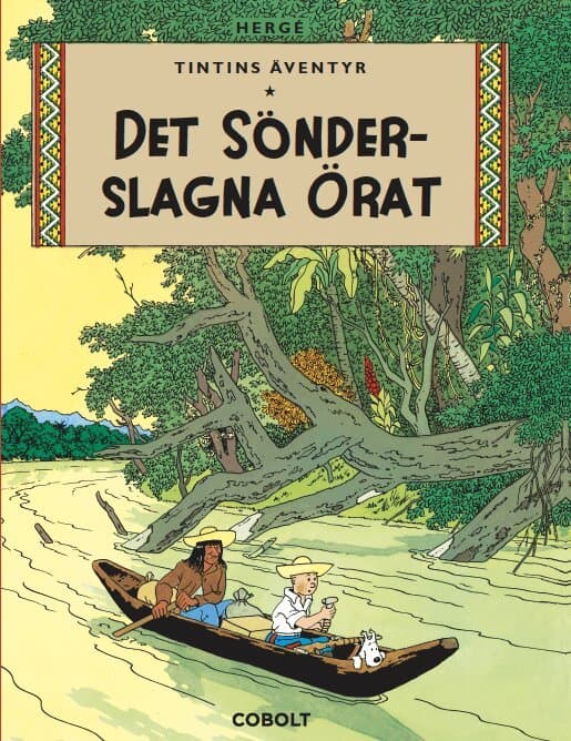 Omslag till boken Det sönderslagna örat av Hergé