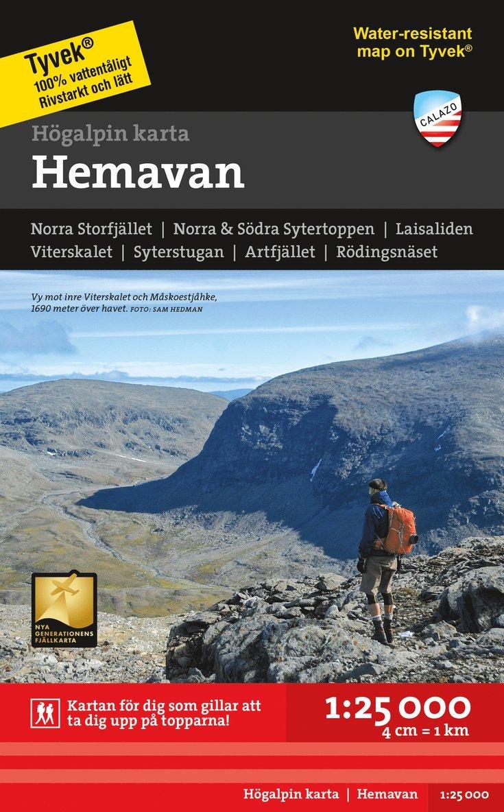 Högalpin karta Hemavan 1:25.000